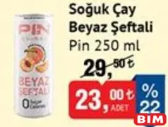 PİN SOĞUK ÇAY BEYAZ ŞEFTALİ 250 ML fiyat ve kampanya bilgisi